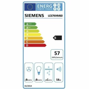 SIEMENS Wandesse 590mm Sw A 57dB 400cbm/h LED Ø120-150mm 4st Abl/Uml T499mm LC67KHM60 7
