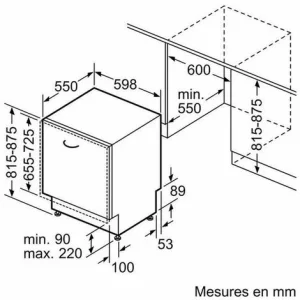 Spülmaschine 60cm 14 Maßgedecke 44db Voll Integriert – Sn65zx40ce – Siemens 15