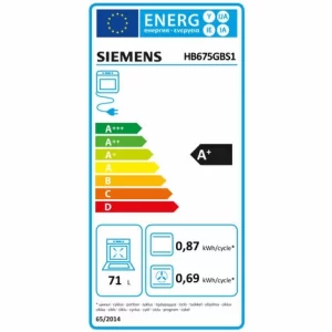 Integrierter Backofen 71l 60cm Mit Edelstahlpyrolyse – Hb675gbs1 – Siemens 9