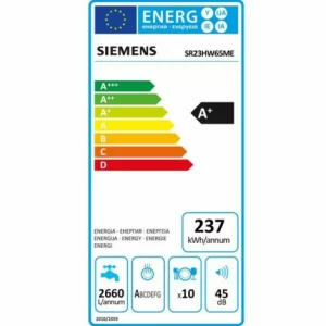 Spülmaschine 45cm 10 Abdeckungen 45db – Sr23hw65me – Siemens 6