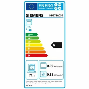 Einbau-Multifunktionsbackofen 71l 60cm Edelstahl/Schwarz Pyrolyse – Hb578a0s6 – Siemens 9