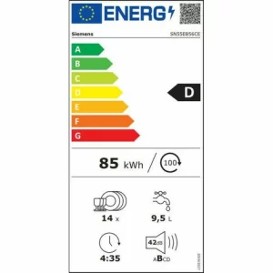 Einbau-Geschirrspüler 60cm 42db D Eingebaut Mit Schwarzem Band – Sn55eb56ce – Siemens 9