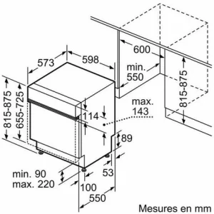 Einbau-Geschirrspüler 60cm 42db D Eingebaut Mit Schwarzem Band – Sn55eb56ce – Siemens 15