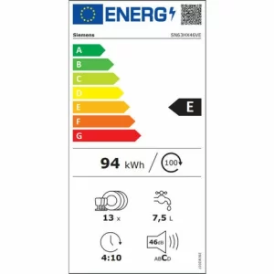 Spülmaschine 60cm 13c 46db E Voll Integriert – Sn63hx46ve – Siemens 9